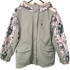 Swiss Tech fleece lined coat size Juniors XL full zip & velcro, pockets & hood.